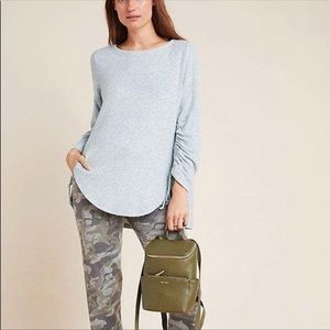 Anthropologie Saturday Sunday Long Sleeve Rounded Hem Top Size XS